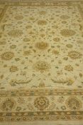 Large Pakistani Ziegler beige ground rug carpet,