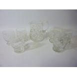 Set of six cut crystal cordial tumblers with matching jug Condition Report <a