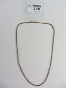 Hallmarked 9ct gold rectangular link chain necklace approx 5gm