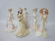 Five Coalport figures from the Belle Epoque collection - 'Lady Alice', 'Lady Rose', 'Helena',