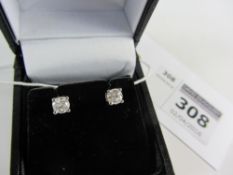 Pair of round brilliant cut diamond stud ear-rings approx 0.