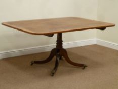 Regency mahogany pedestal dining table,