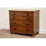 Early 19th century mahogany and mahogany banded chest fitted with four oak sided graduating drawers,
