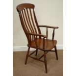 Victorian elm and beech farmhouse chair on turned 'H' stretcher base Condition Report