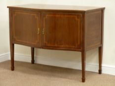 Maple & Co Edwardian mahogany serpentine sideboard, inlaid and satinwood crossbanding,