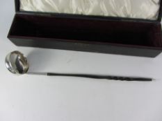 Georgian silver toddy ladle twisted whalebone handle by William Russell II Glasgow 1833 cased