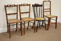 Pair cane chairs,