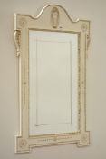 Cream and gilt framed mirror,