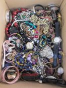 Large box of miscellaneous costume jewellery