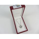 'Hot Diamonds' entwined hearts pendant necklace stamped 925