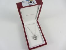 'Hot Diamonds' entwined hearts pendant necklace stamped 925