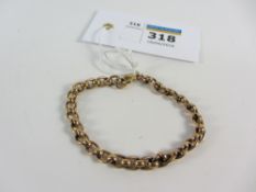 Victorian rose gold curb chain bracelet stamped 9ct approx 10.