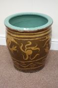 Chinese egg pot planter with dragon motif H44cm Condition Report <a