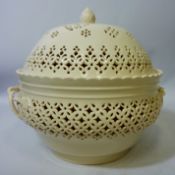 Large Leeds Classic Creamware bowl and cover H28cm