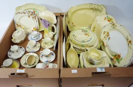 1930s dinnerware and decorative ceramics in two boxes