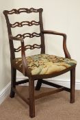 George III mahogany elbow dining chair,