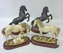 Two 'The Leonardo Collection' horse sculptures and two others (4)