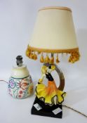 1930's Wade style figural table lamp H42.