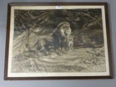 Herbert Thomas Dicksee (British 1862-1942) after Rosa Bonheur: Family of Lions,