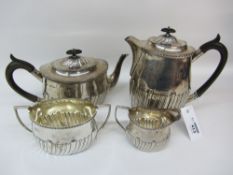Edwardian four piece silver tea set by William Hutton & Sons Ltd London 1903 approx 55oz gross