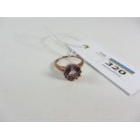 Rose gold-plated amethyst ring