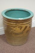 Chinese egg pot planter with dragon motif H44cm Condition Report <a
