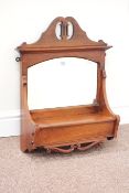 Edwardian wall mounted walnut mirror with glove box 45cm x 58cm