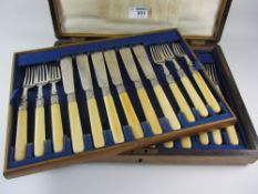 Set of twelve Victorian hallmarked silver fish knives and forks Sheffield 1882