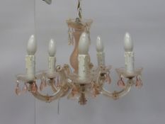 Pink chandelier design centre light fitting H29cm excluding length of chain