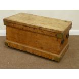 Victorian stripped pine carpenters tool box,