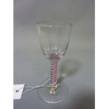 Early George III cordial glass, bucket shaped bowl,