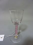 Early George III cordial glass, bucket shaped bowl,