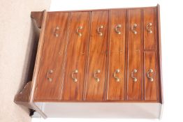 19th century mahogany chest fitted with two short and five long oak lined graduating drawers,