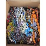 Vintage and later beads and necklaces in one box