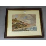 Whitby East Cliff and Tate Hill Sands, watercolour initialled and dated EPCH April 1911,