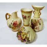 Royal Worcester vase decorated with floral sprays, date code c.