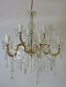 Chandelier H44cm excluding length of chain and two matching two branch wall sconces (3)