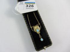 Gold-plated opal pendant necklace stamped 925