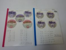 Automobilia - Collection of 61 car Tax Discs 1994-2012