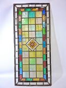 Leaded glass window panel H108cm and a glass carboy (2)