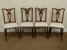 Set four 19th century mahogany dining chairs,