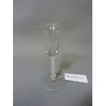 George III cordial glass, bell shaped bowl,