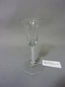 George III cordial glass, bell shaped bowl,