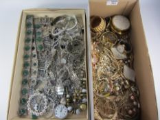 Costume jewellery in two boxes