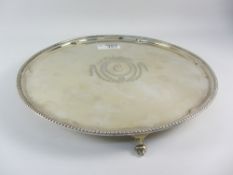 Neo-classical silver salver by Manoah Rhodes Sheffield 1928 approx 11.