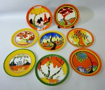 Eight Wedgwood for the Bradford Exchange Clarice Cliff collectors plates