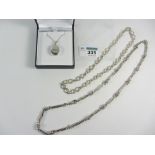 Silver muff chain necklace hallmarked,