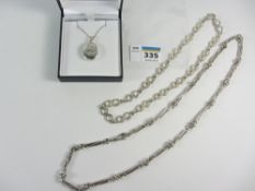 Silver muff chain necklace hallmarked,