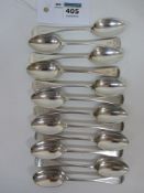 Set of twelve early 20th century silver teaspoons by C W Fletcher & Son Ltd Sheffield 1927 approx