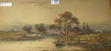 River scene with Cattle Watering,